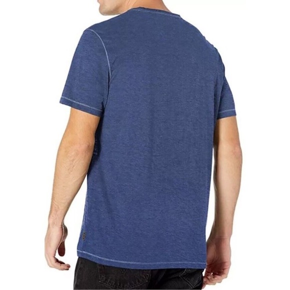 John Varvatos Men’s Reverse Print Button Henley T-Shirt Blue Size M - Picture 2 of 7
